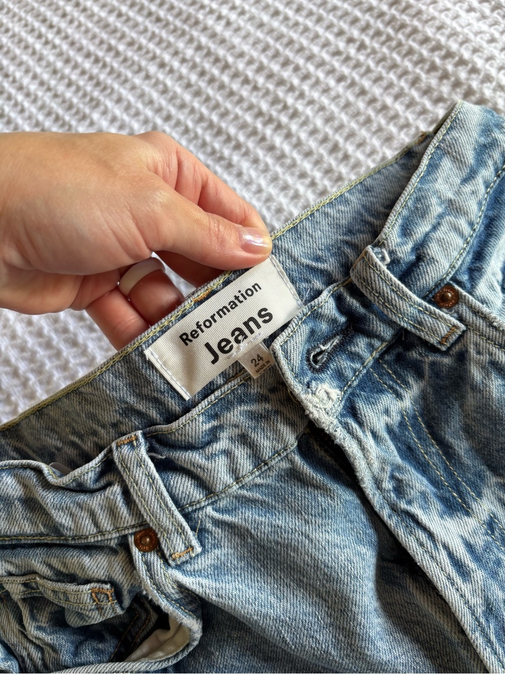 Reformation Light Wash High-Rise Jeans - Blue 25 length